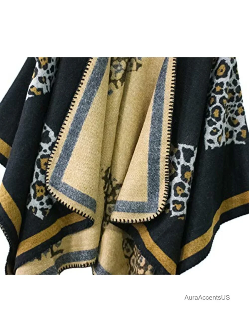 Oversized Knit Poncho Cape Shawl Wrap Pashmina Winter Layer